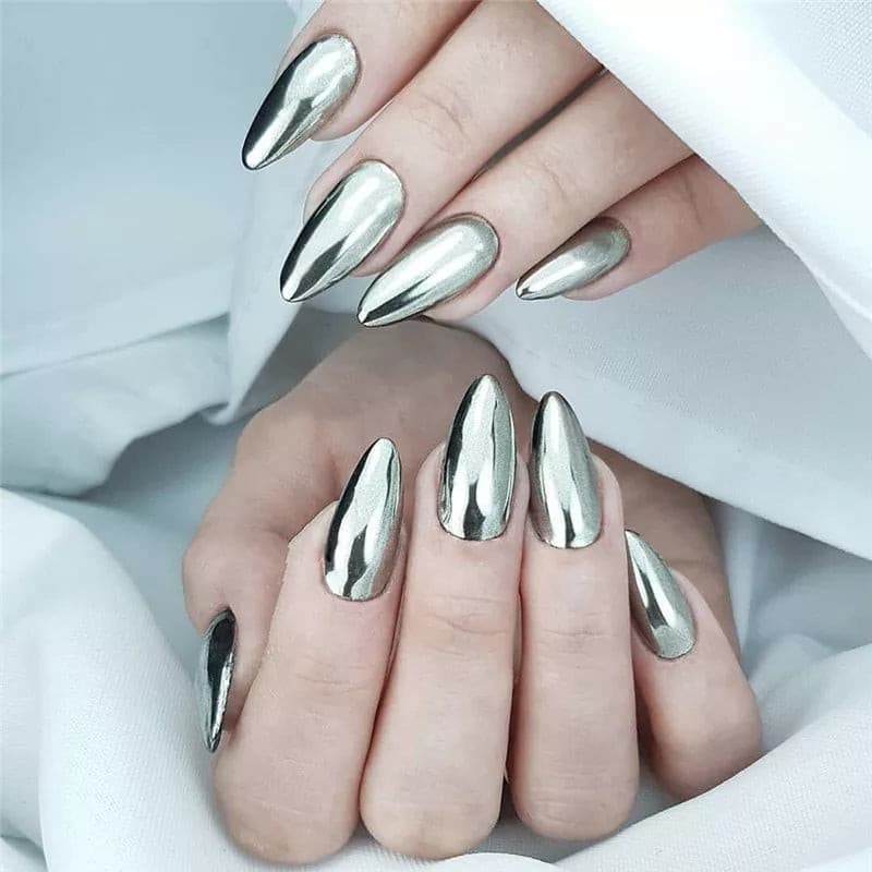 Silver Mirror Chrome Nail Powder I Love My Polish