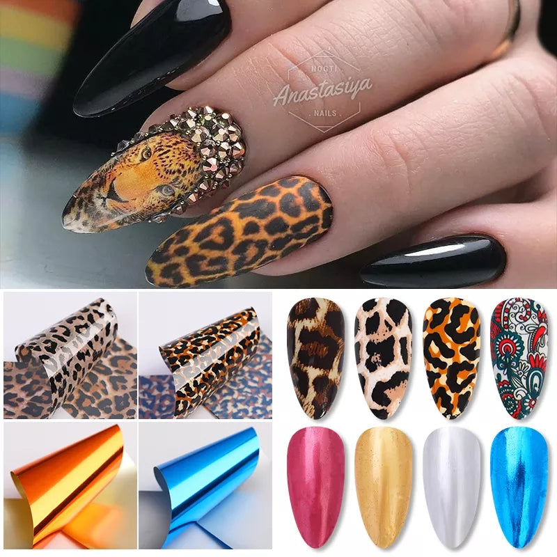 Leopard Lace Iridescent Nail Foils (10 pcs) I Love My Polish