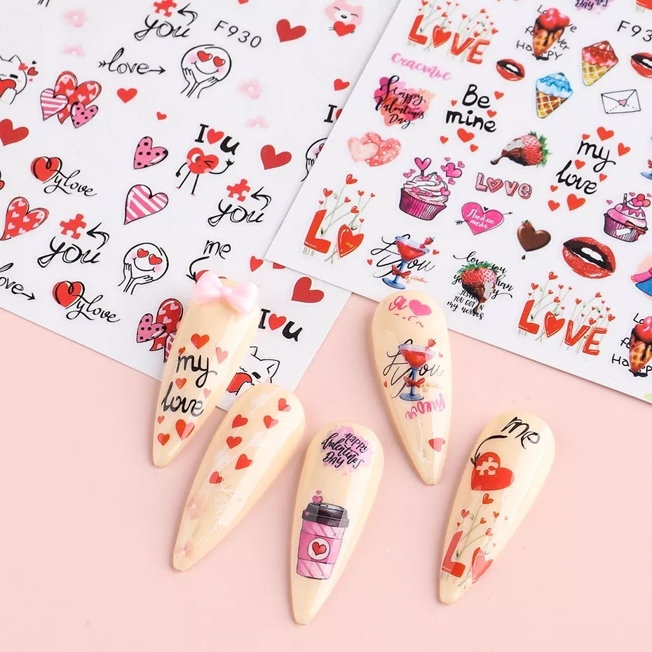 Valentine's Day Cute Couple Heart Stickers I Love My Polish