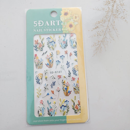 Floral 5D Embossed Nail Art Stickers I Love My Polish