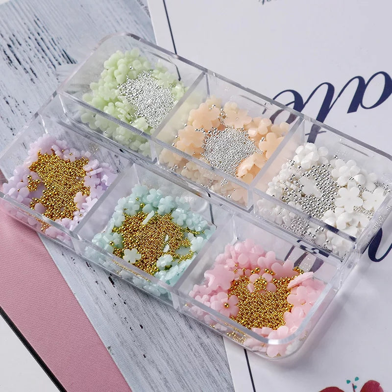 6 Color Pastel Flowers Nail Rhinestones I Love My Polish