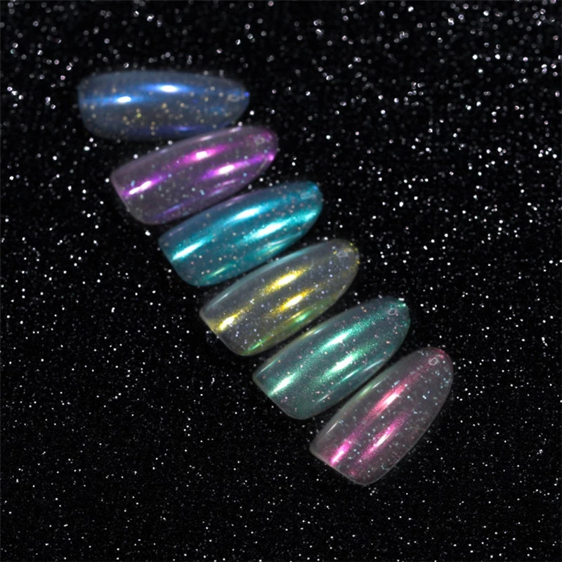 Mermaid Chrome Nail Powder Set of 6 Shades Krupali