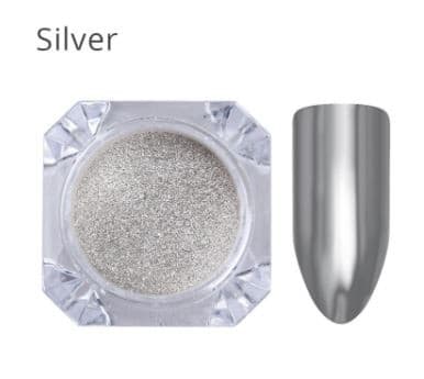 Silver Mirror Chrome Nail Powder I Love My Polish