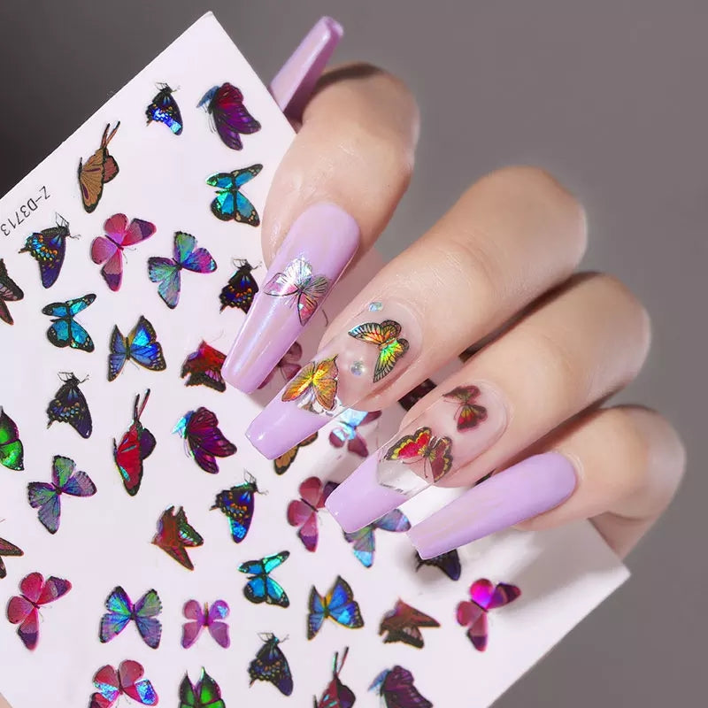 Holographic Butterfly 3D Nail Sticker( Random) I Love My Polish