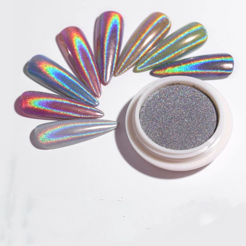 Silver Holographic Chrome Nail Powder Krupali