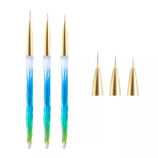 Gradient Crystal Handle Nail Brush 3pcs/set I Love My Polish