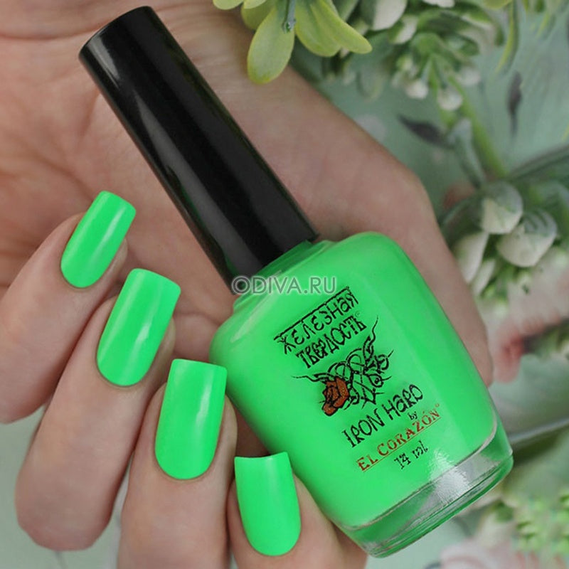 Iron Hard by El Corazon Neon Green- 418/48 I Love My Polish