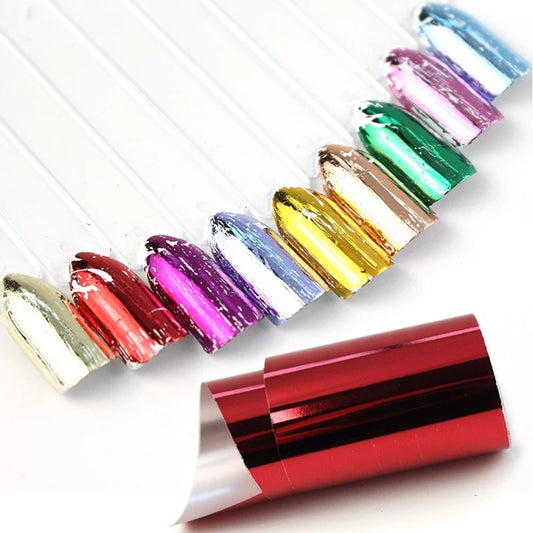 Set of 10 Metallic Nail Transfer Foil I Love My Polish