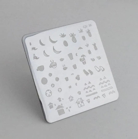 CJS Summer Drinks and Fruits Stamping Plate I Love My Polish