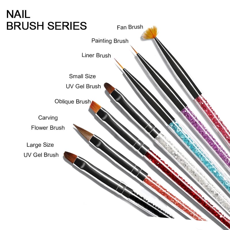 Crystal Diamond Filled Brush Set of 7 Krupali