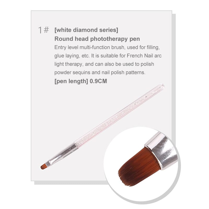 Crystal Diamond Filled Brush Set of 7 Krupali