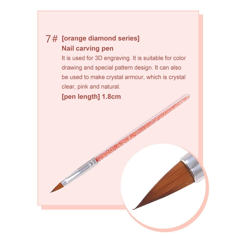 Crystal Diamond Filled Brush Set of 7 Krupali
