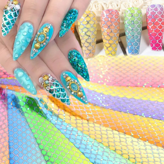 Mermaid Gradient Nail Transfer Foil Box Krupali