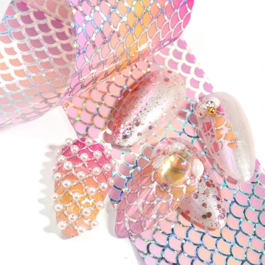 Mermaid Gradient Nail Transfer Foil Box Krupali