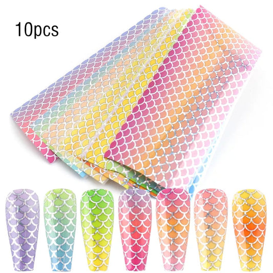 Mermaid Gradient Nail Transfer Foil Box Krupali