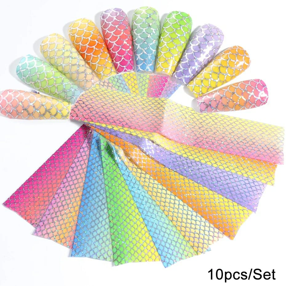 Mermaid Gradient Nail Transfer Foil Box Krupali