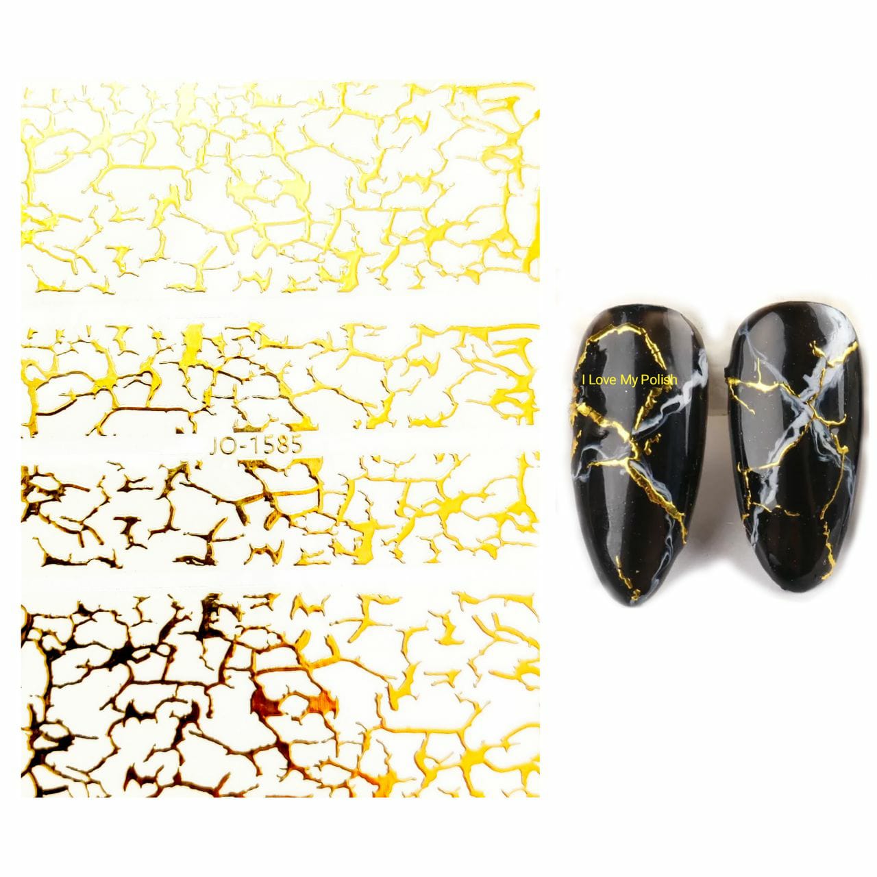 Marble Crackled Golden Sticker Sheet Krupali