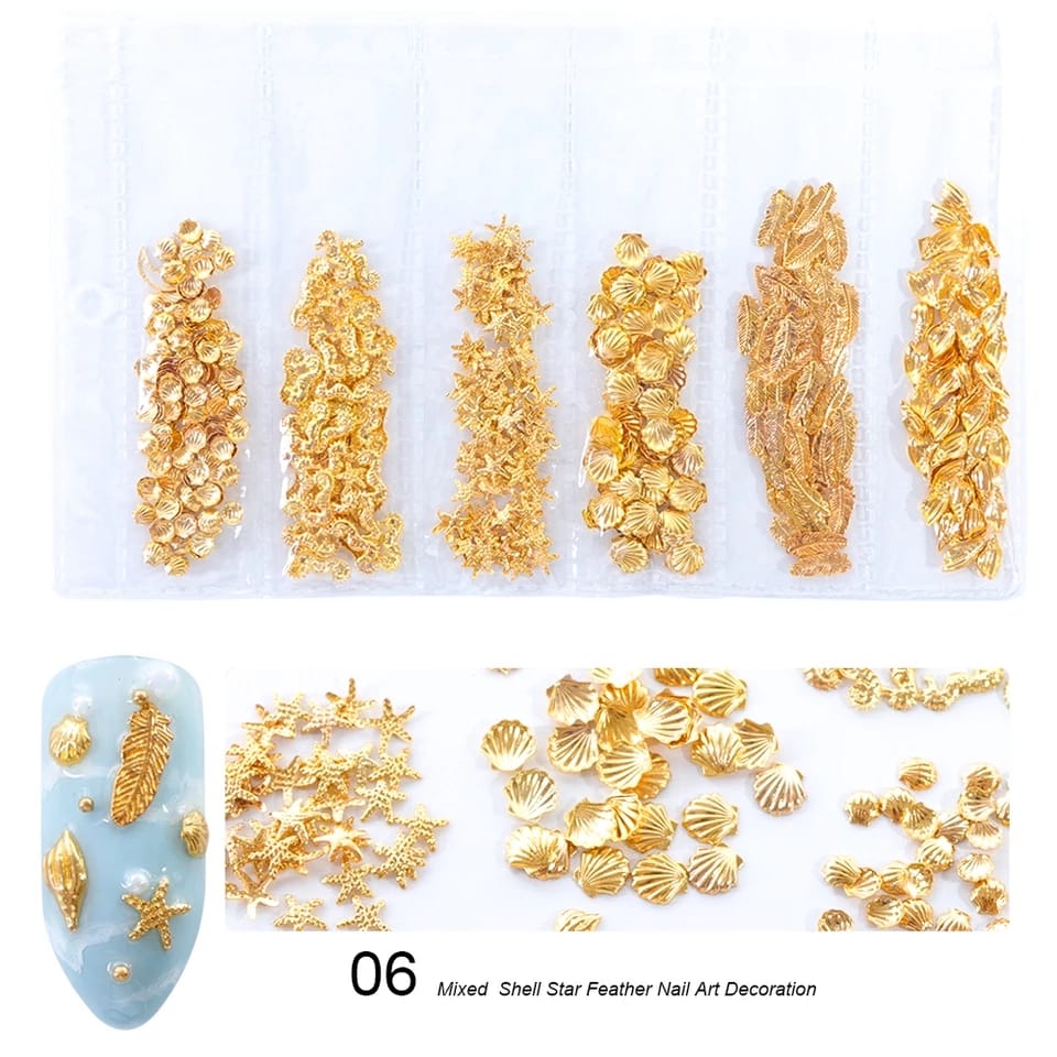 Ocean and Sea Gold 3D Nail Art Decoration I Love My Polish