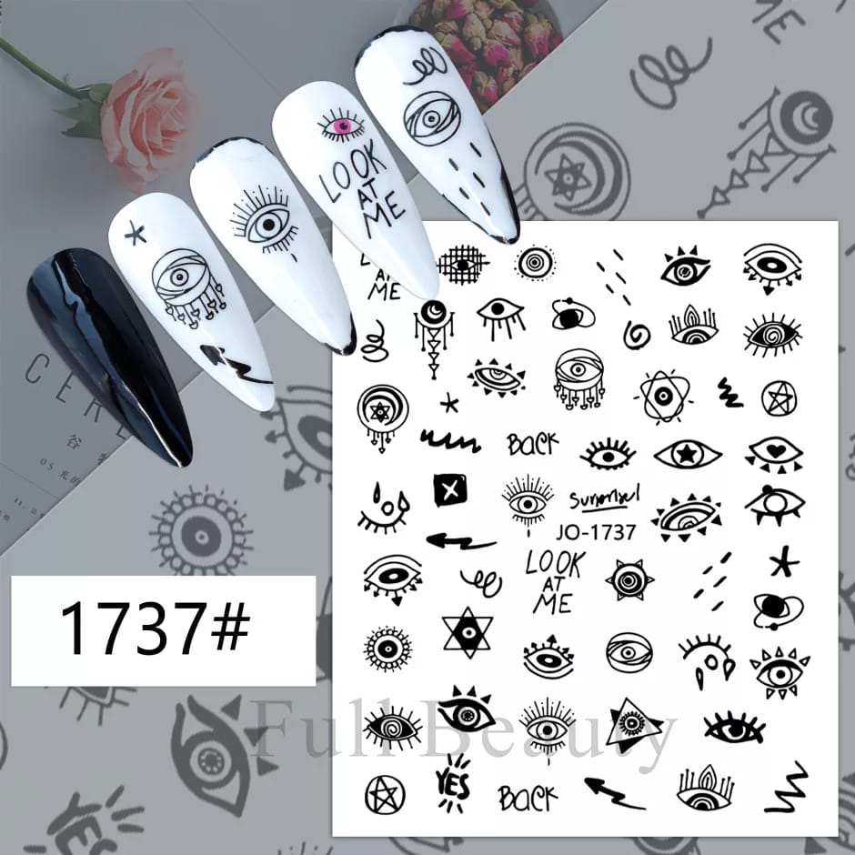 Evil Eye Nail Art Sticker Sheet I Love My Polish