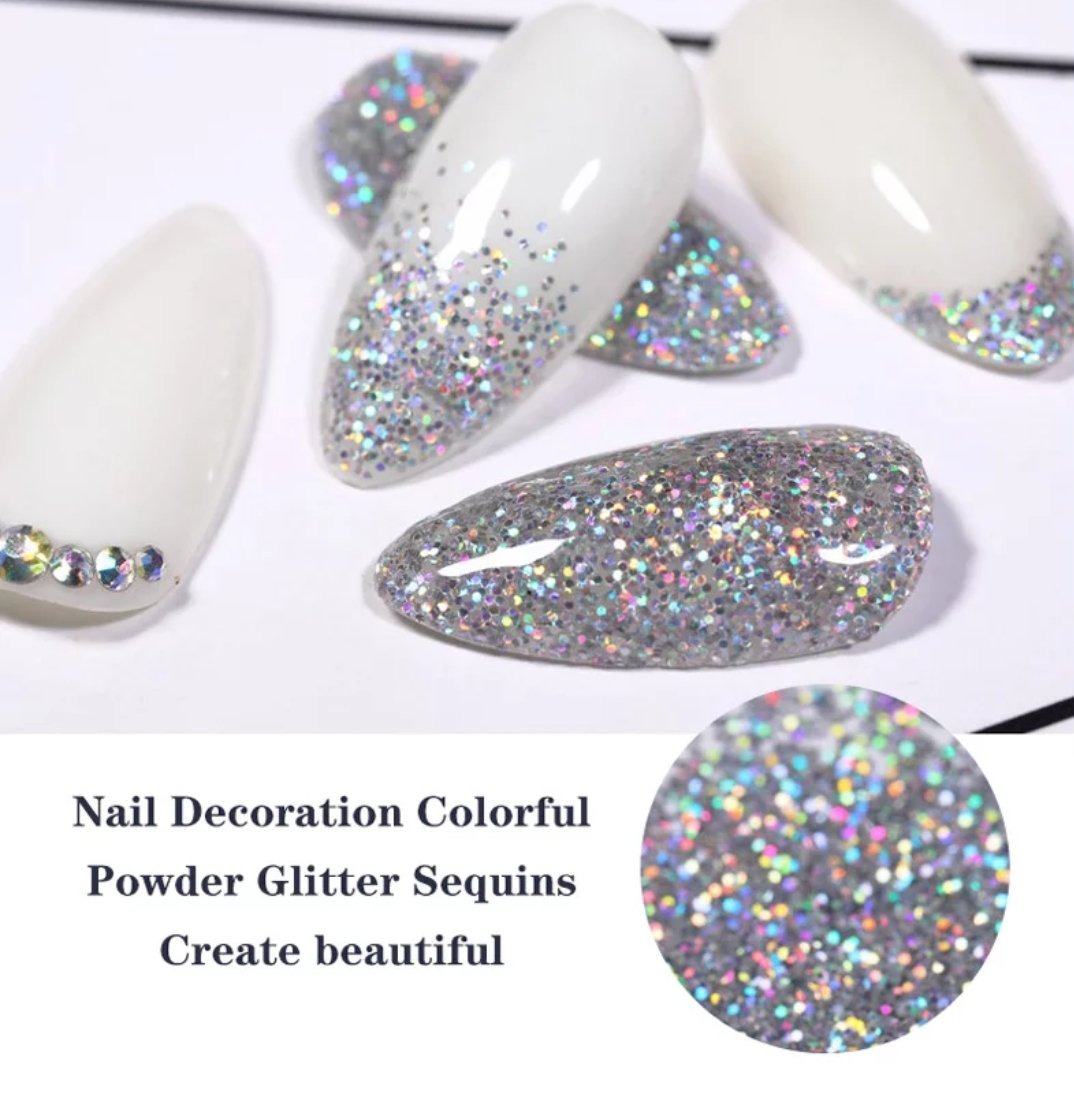 3 Sizes Silver Holographic Glitter Jar Krupali