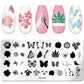 Butterfly and Floral Rectangular Nail Art Stamping Plate OMH01 I Love My Polish