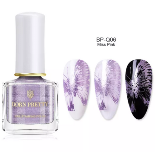 Born Pretty Pastel Metallic Purple Stamping Nail Polish I Love My Polish