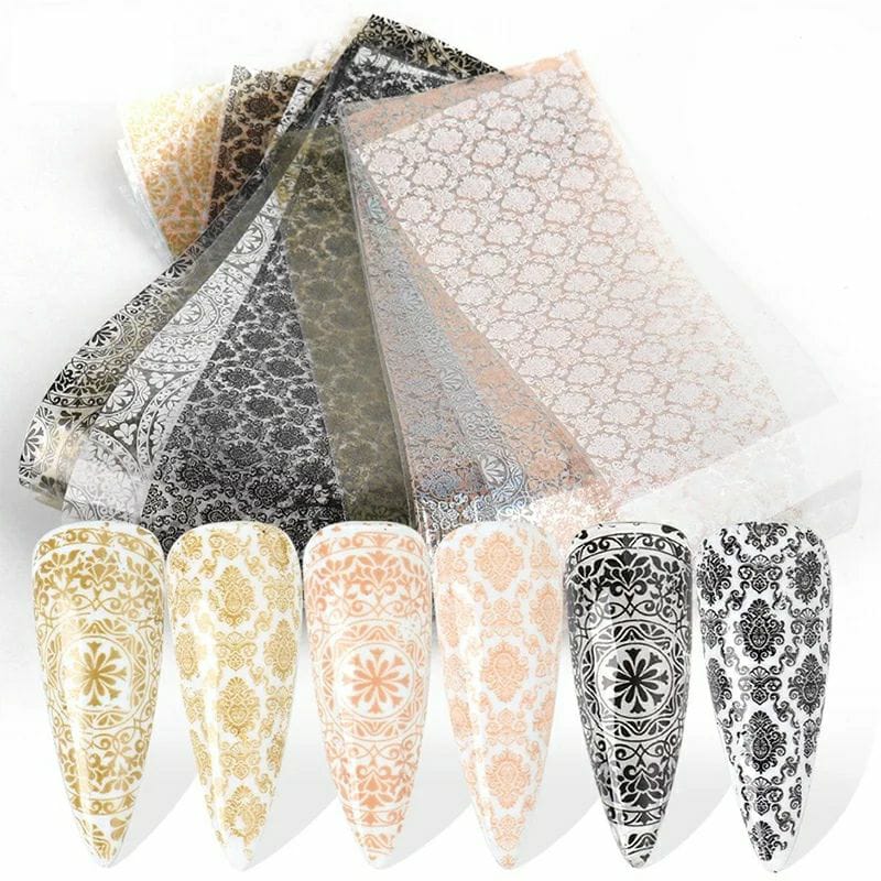 Lace print transfer foil box Krupali