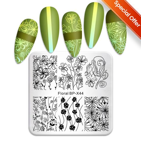 Born Pretty Floral Stamping Plate -BPX44 I Love My Polish