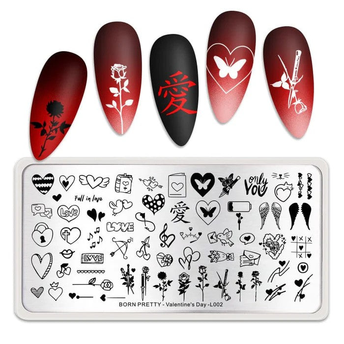 Born Pretty Valentines Day Stamping Plate -L002 I Love My Polish