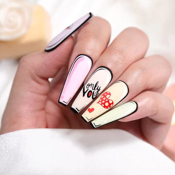  FOMIYES Valentine's Day Nail Plate Nail Art Stamp Nail