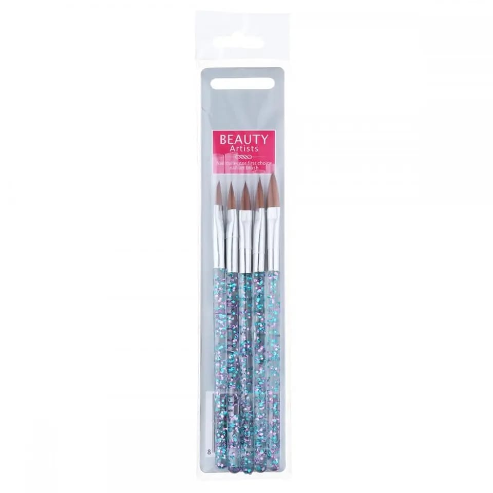 Acrylic 5pcs Nail Art Brush Set (Crystal) Krupali