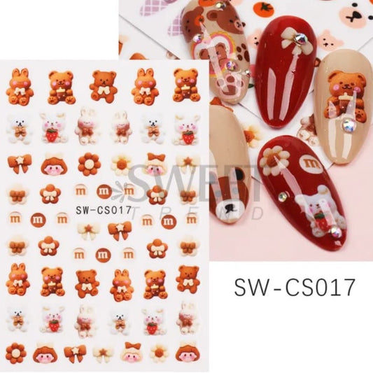 Valentine’s Day Cute Teddy Nail Art Stickers I Love My Polish