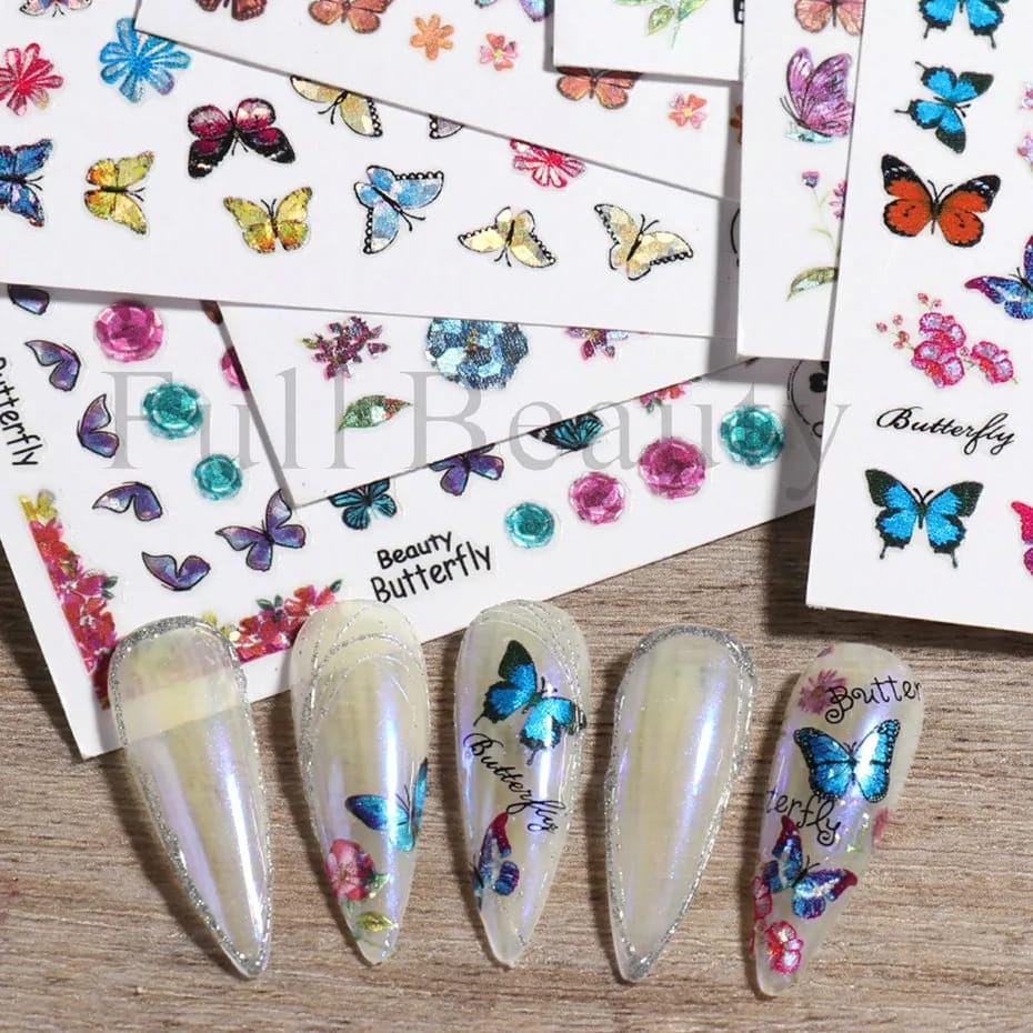 Holographic Butterfly 3D Nail Sticker( Random) I Love My Polish