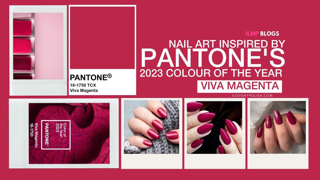 Nail Art using Pantone coloring of the Year - Viva Magenta