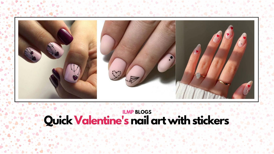 Quick Valentine's Nail Art with Nail Stickers