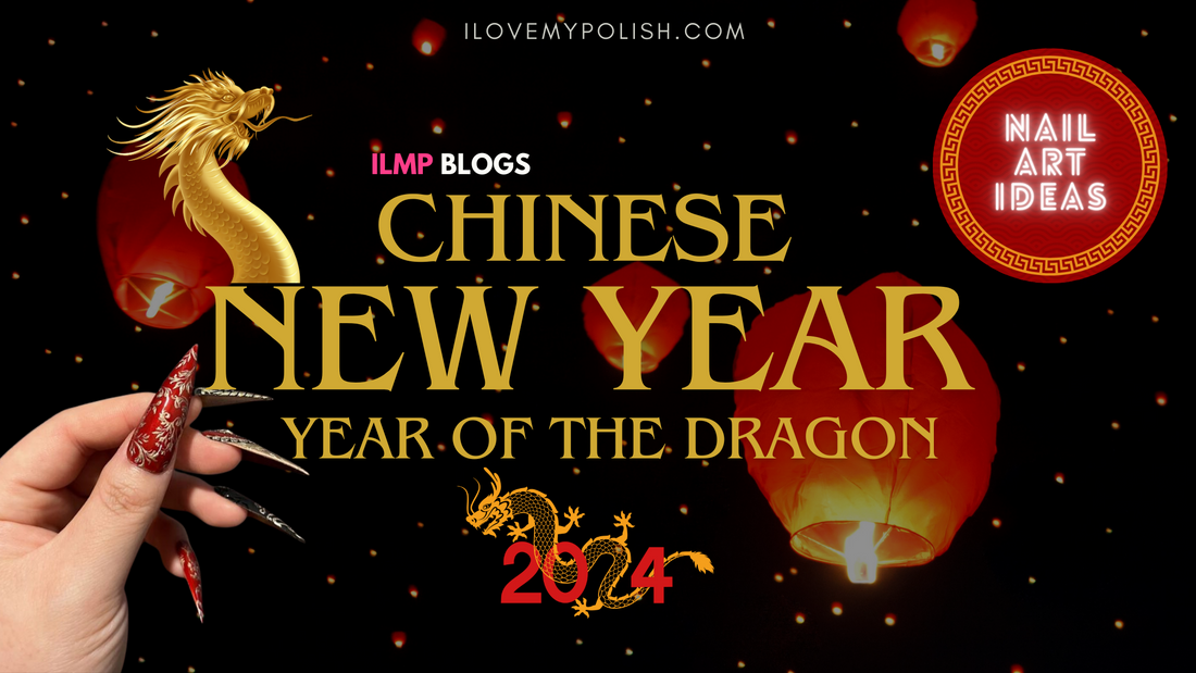Chinese new year nail art ideas and inspiration, year  of the dragon, dragon nails, red nailart, golden nails, golden nailart, indian nails