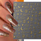 Gold and Silver Sun Moon Star Nail Art Sticker