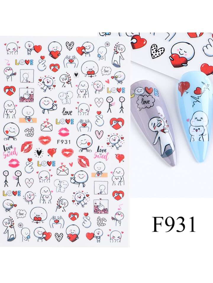 Cute Couple and Love Valentine's Day Nail Sticker