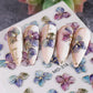 5D Embossed Purple Flower Nail Art Stickers I Love My Polish