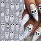 Christmas Owl Snowflake 5D Embossed Nail Art Stickers