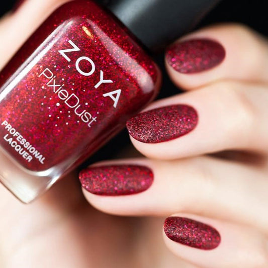 Zoya - Chyna I Love My Polish, red, pixie dust, nail polish, india, bridal nails, luxury, indie nail polish