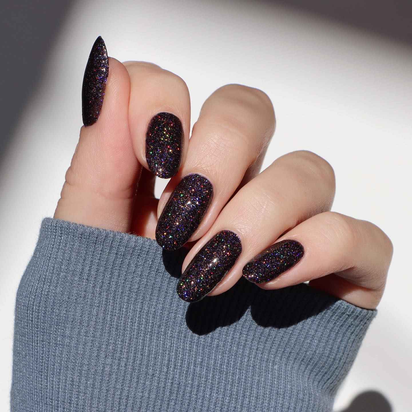 💅 STEALTH MODE, glitter, lacquer, 'STEALTH MODE' is a nearly-black  lacquer that is filled with holographic glitter. from the NEW glitch in the  matrix collection shop here