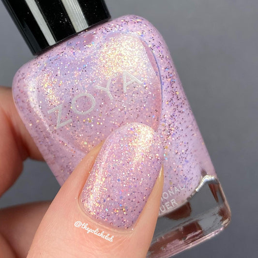 Zoya -  Bisoux I Love My Polish Pink Valentine's Day Nail Polish Holographic Glitter Baby Pink