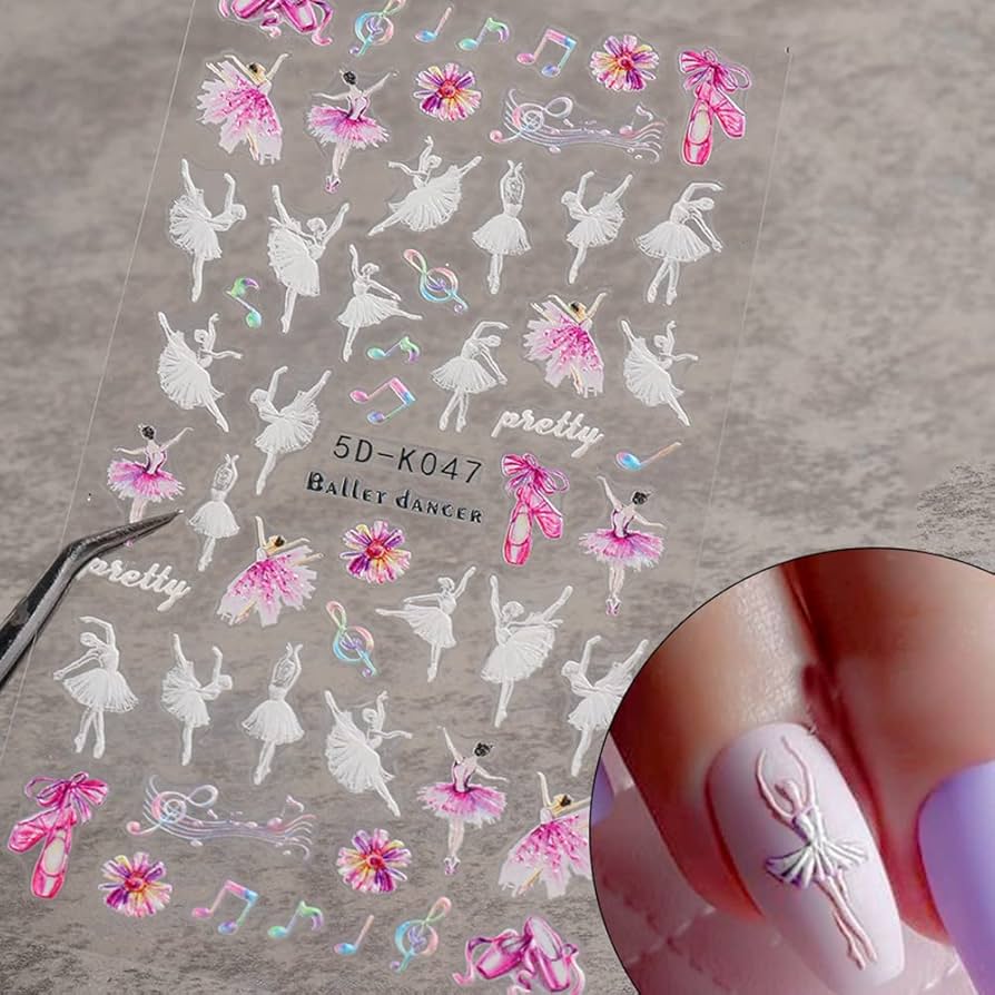 Ballerina Dancers 5D Nail Art Sticker