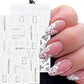 White Love Abstract Leaves 5D Nail Art Sticker