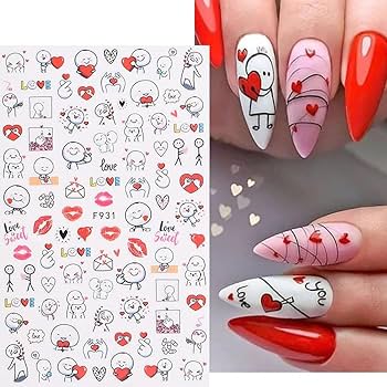 Cute Couple and Love Valentine's Day Nail Sticker