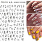 Abstract Line Faces and Leaves Nail Stickers