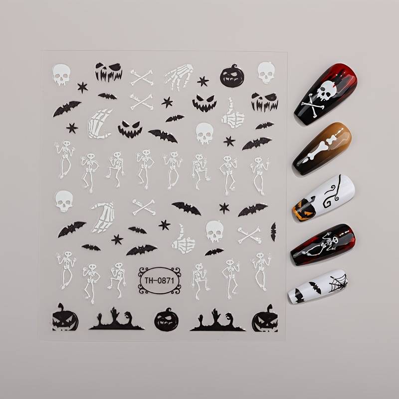 Spooky Skeletons Halloween Nail Art Sticker (Glow in the Dark) I Love My Polish