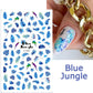 Blue Floral and Tropical Multicolor Nail Art Stickers I Love My Polish