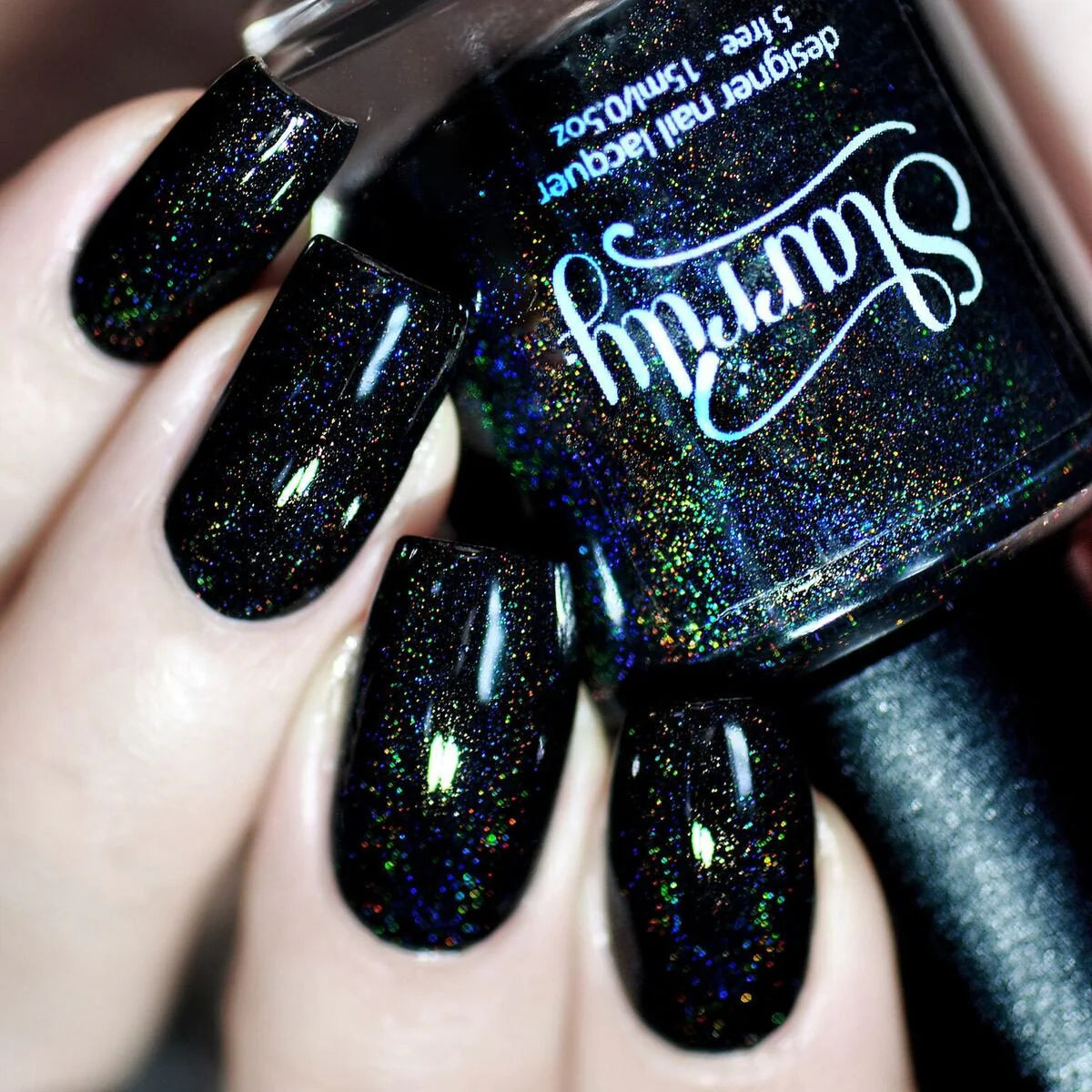 Starrily- Black Magic Black Holographic Nail Polish I Love My Polish